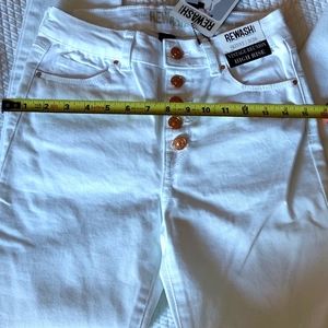 Rewash White Skinny Button Fly Jeans